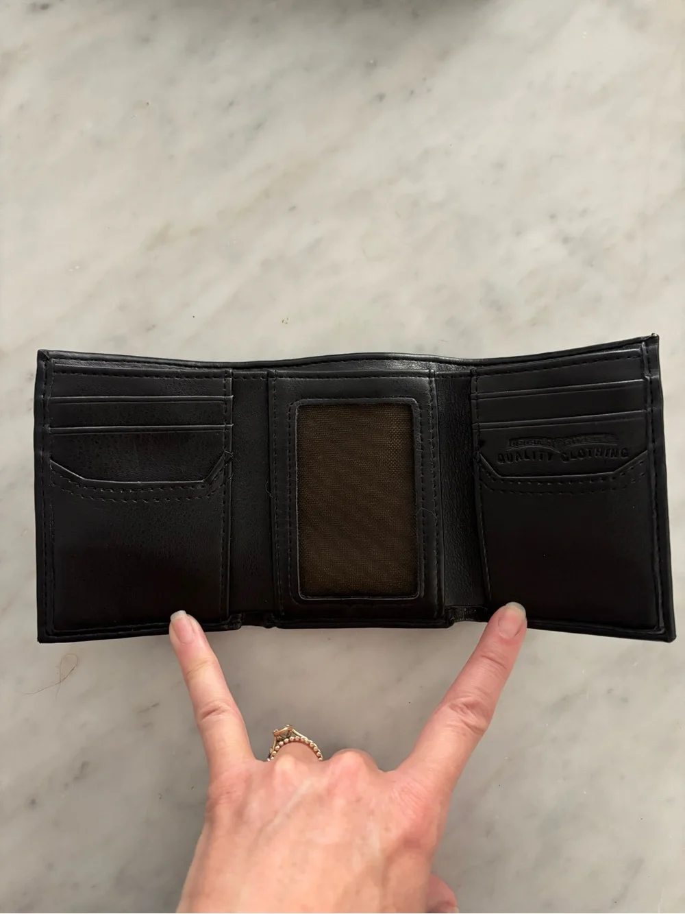 Levi's Black Leather Trifold Wallet